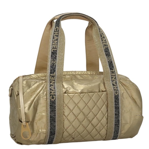 CHANEL Handbags - CHANEL Hand Bag Coated Canvas Gold Tone CC Auth 107865